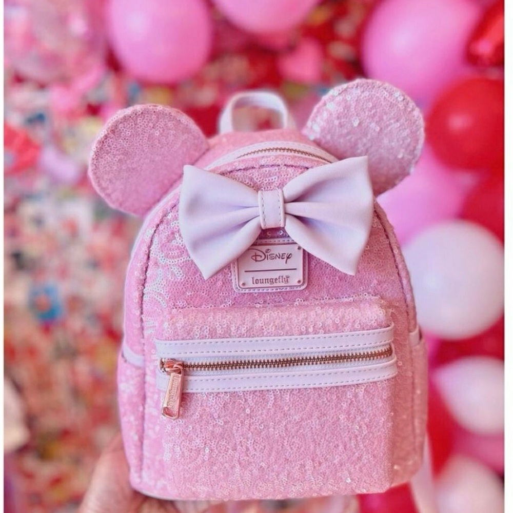 Disney Pink Sequin Loungefly mini Backpack